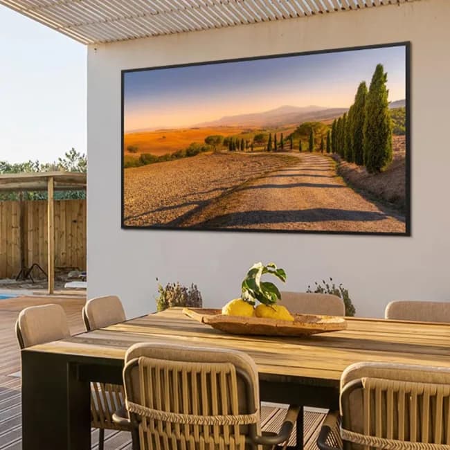 Frame TV mounted on wall