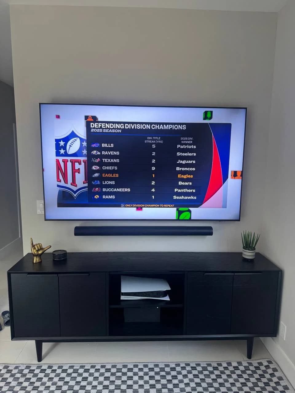 TV mounted on a wall in a South Florida home