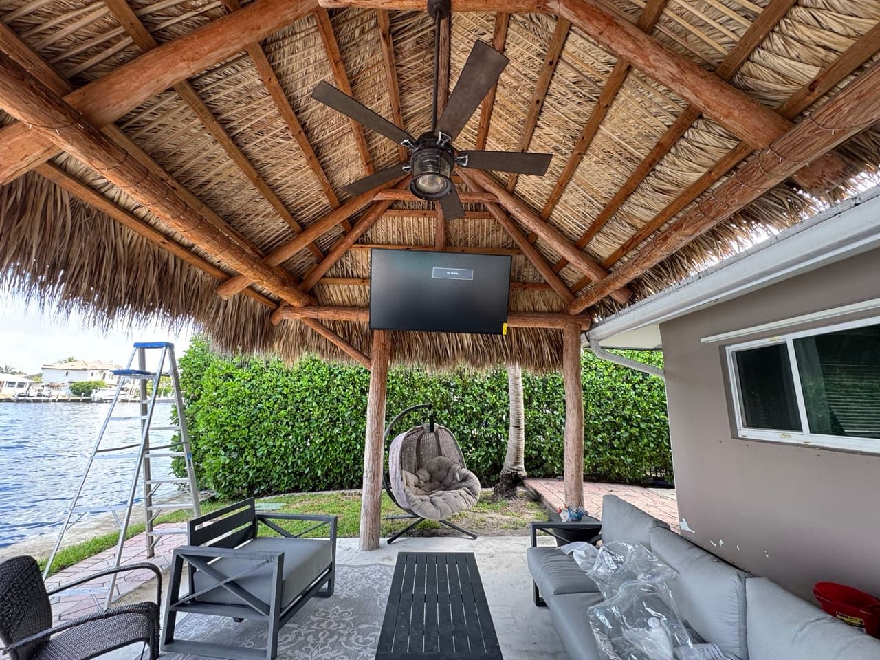 TV Mount in a Chickee Hut on the Canal in Tamarac, FL