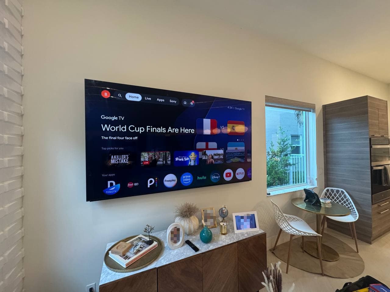 85-Inch TV Mounted on a Solid Concrete Wall in Weston, FL
